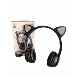Детски безжични слушалки, котешки уши, Bluetooth, микрофон