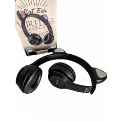 Детски безжични слушалки, котешки уши, Bluetooth, микрофон