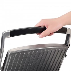 Тостер преса за сандвичи и скара LSM-2506, 2000W, стоманен корпус, незалепващи плочи, инокс/черен