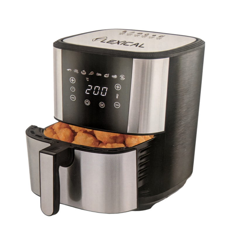 Lexical Airfryer LAF-3030, 5.5L, 1500W, Черен/Инокс