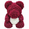 Мече от рози - тъмно червено със сърце 30cm