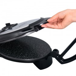 Уред за катми и палачинки Lexical, 1400W, 25cm, гранитни плочи, Черен