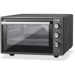 Електрическа фурна ICQN, 2000W, 60л, 61x38x42см, Черен мат
