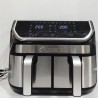 Двоен фритюрник с горещ въздух AirFryer Lexical, 1700 W, Дигитален, Две кошници 9 литра, Тouch Screen, LED дисплей, Черен/Инокс