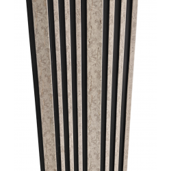 Интериорен панел за стена Gerdani BG, 290x12.5cm, Сив и черен
