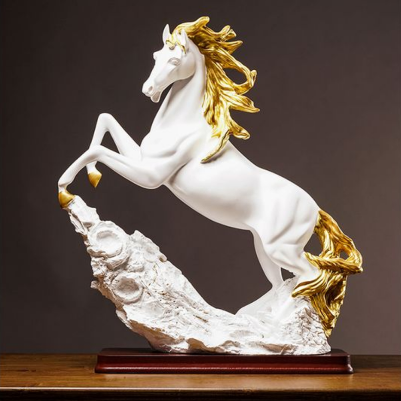 Декоративна фигура, статуетка, кон, 40см, Бял