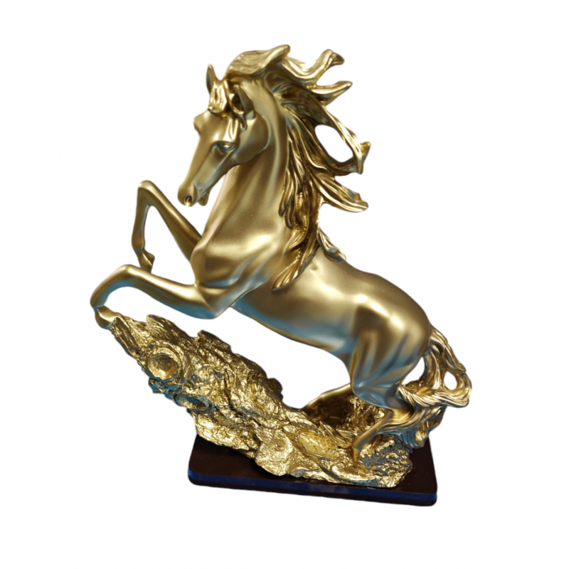 Декоративна фигура, статуетка, кон, 40см, Златист