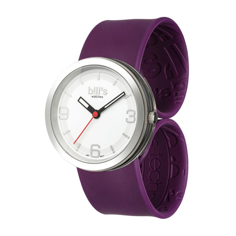 Часовник Bill's Watches Addict Водоустойчив, Силиконова каишка, Лилав