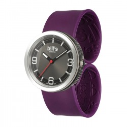 Часовник Bill's Watches Addict Водоустойчив, Силиконова каишка, Лилав