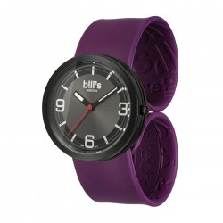 Часовник Bill's Watches Addict Водоустойчив, Силиконова каишка, Лилав