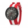 Часовник Bill's Watches Addict Водоустойчив, Текстилна каишка, Red / White, Червен Бял