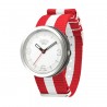 Часовник Bill's Watches Addict Водоустойчив, Текстилна каишка, Red / White, Червен Бял