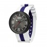 Часовник Bill's Watches Addict Водоустойчив, Текстилна каишка, White / Navy Blue, Бял Син