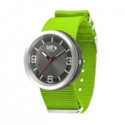 Часовник Bill's Watches Addict Водоустойчив, Текстилна каишка, Green Зелен