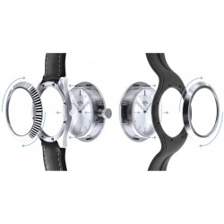 Часовник Bill's Watches Twist, Водоустойчив, 2 Сменяеми каишки, White & Black, Бял и черен