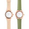 Часовник Bill's Watches Twist, Водоустойчив, 2 Сменяеми каишки, Sand & Light Khaki, Зелен и Розов