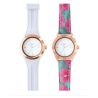 Часовник Bill's Watches Twist, Водоустойчив, 2 Сменяеми каишки, Бял / Многоцветен