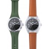Часовник Bill's Watches Twist, Водоустойчив, 2 Сменяеми каишки, Khaki Green & Camel, Зелен и Кафяв