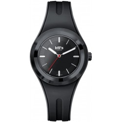 Часовник Bill's Watches Twist, Водоустойчив, 2 Сменяеми каишки, Full Black, Черен
