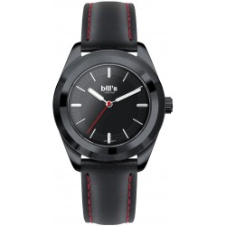 Часовник Bill's Watches Twist, Водоустойчив, 2 Сменяеми каишки, Full Black, Черен