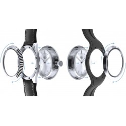 Часовник Bill's Watches Twist, Водоустойчив, 2 Сменяеми каишки, Full Black, Черен