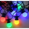 LED цветни крушки с кабел, верига, 10 метра, 20бр крушки