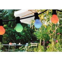 LED цветни крушки с кабел, верига, 10 метра, 20бр крушки