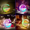Бързо безжично зарядно устройство 15 W, Високоговорител 3 в 1, Bluetooth , RGB светлина, бял