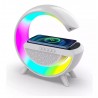 Бързо безжично зарядно устройство 15 W, Високоговорител 3 в 1, Bluetooth , RGB светлина, бял
