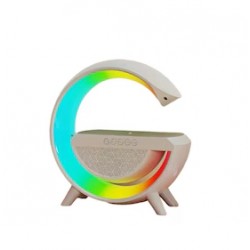 Бързо безжично зарядно устройство 15 W, Високоговорител 3 в 1, Bluetooth , RGB светлина, бял