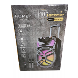 Професионална Караоке Тонколона Homey 18" инча, два безжични микрофона